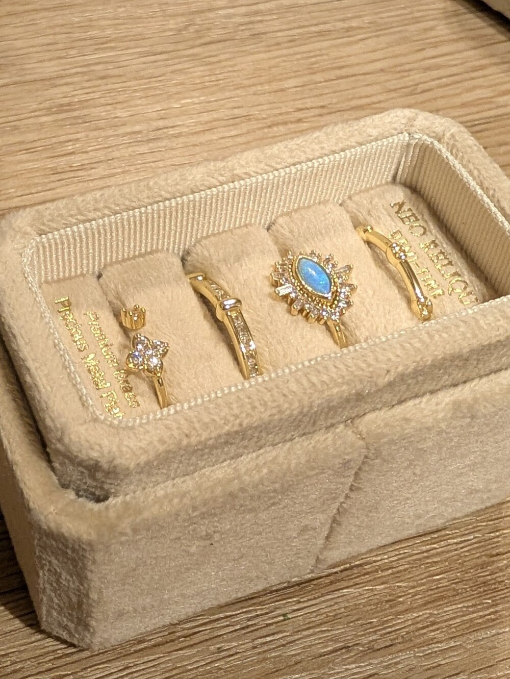 Neo Relique 8pc Jewelry Lot; Featuring Opal Rings, Earrings & Necklaces - Picture 9 of 16